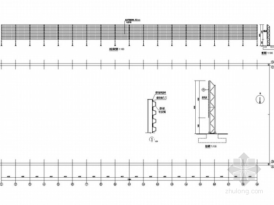 挡风抑尘网限元分析资料下载-钢绗架结构煤场挡风抑尘墙结构施工图
