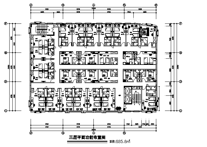 广州某酒店建筑平面图