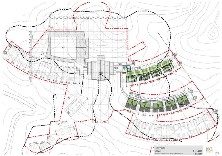 [广东]现代风格高端度假型山地酒店建筑设计方案文本-现代风格高端度假型山地酒店建筑平面图