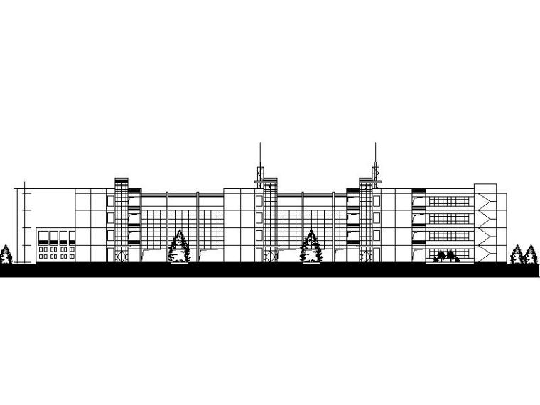 深圳小学建筑设计资料下载-[深圳]现代学院风格联排小学综合楼方案设计图