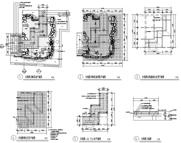 [北京]6套中式私家庭院花园景观设计施工图（附方案文本）-木栈桥设计详图