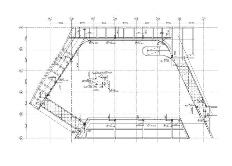 ETFE膜结构施工图（海外项目）-地脚螺栓平面图