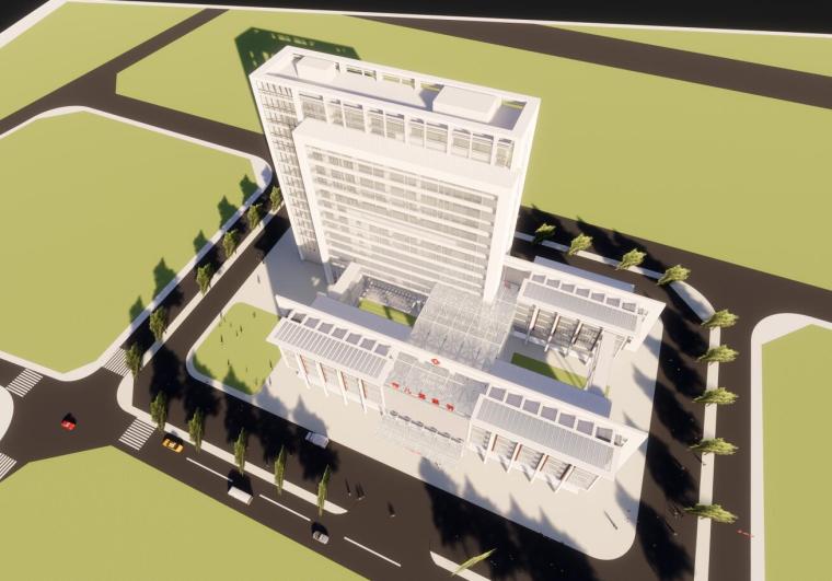 儿童医院诊室cad资料下载-市儿童医院建筑模型设计