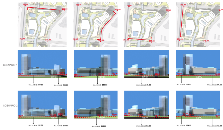 [重庆]知名地产万象城规划设计方案-各立面分析图