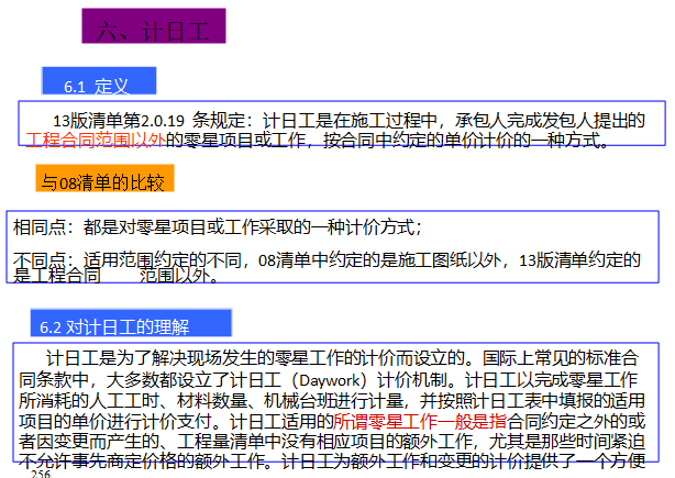 2013清单计价规范完整讲义（250页）-计日工