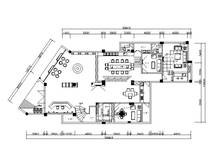 cad大堂楼梯资料下载-现代风格酒庄设计CAD施工图