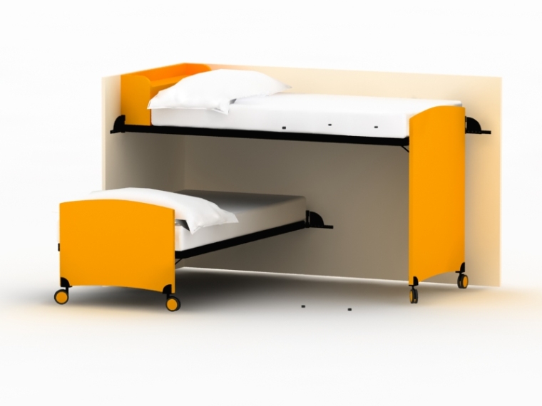 床模型2资料下载-活动双层床3D模型下载