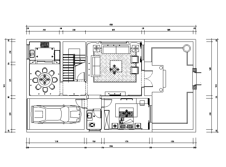 小美风格客厅效果图资料下载-中式风格三层别墅设计施工图（附效果图）