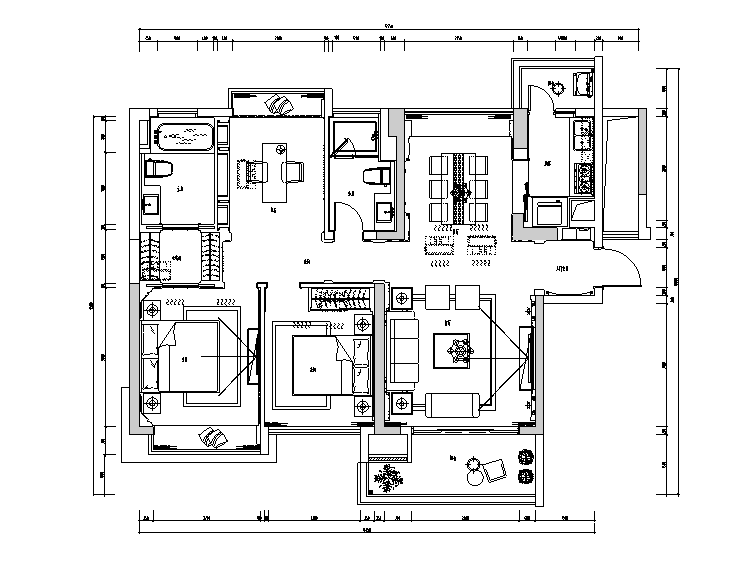 精品酒店古典风格资料下载-古典风格三居室住宅设计施工图（附效果图+模型）