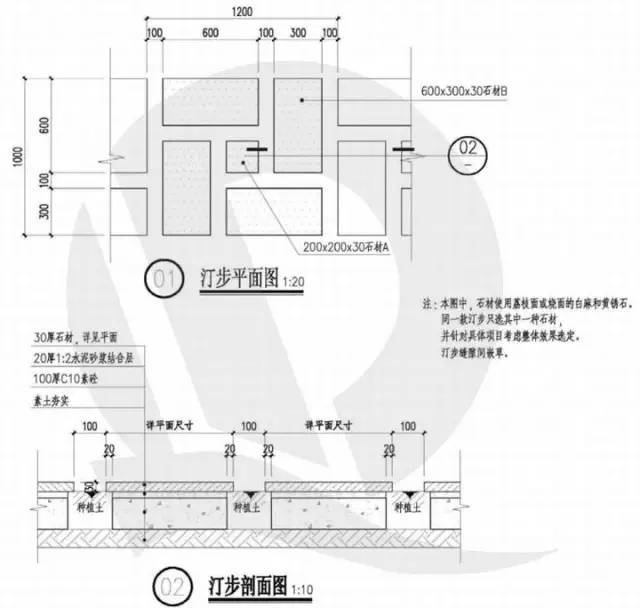 干货！恒大园林景观施工图标准（铺装、截水沟、景观亭、栈道）_32