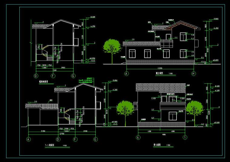乡村建筑方案图资料下载-简约农村住宅建筑设计方案施工图