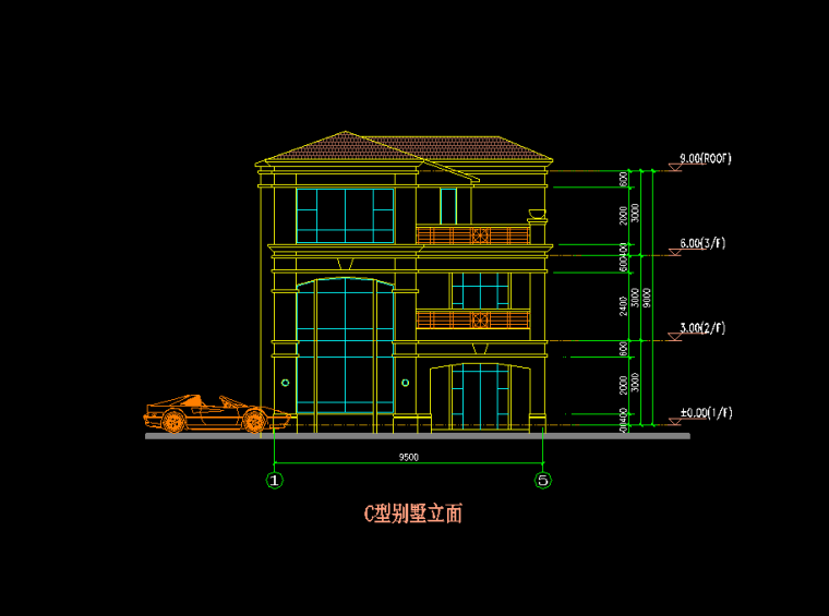 三套别墅建筑施工图