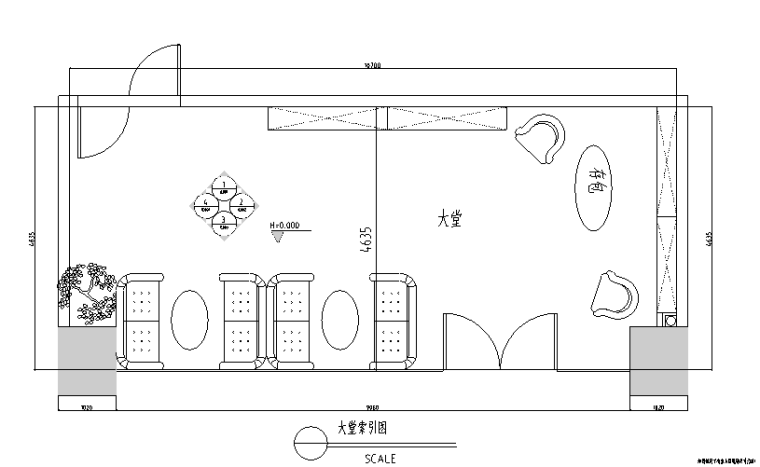 本色风格酒吧空间设计施工图（附效果图）-大堂索引图