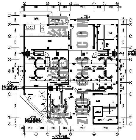 餐饮楼给排水设计资料下载-某餐饮宾馆楼中央空调图