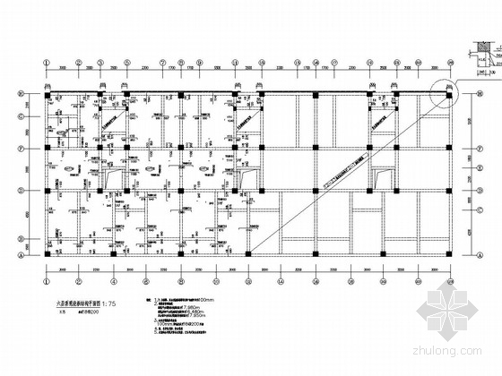 [山东]六层全现浇框架结构住宅楼结构施工图（地下一层）-板配筋图 