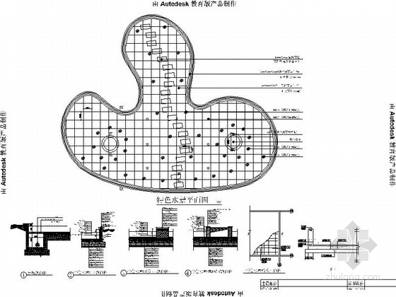 [三亚]国际性高尔夫会所景观规划施工图-特色水景施工图 