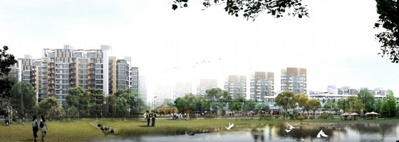 [上海]生态型小高层住宅区规划设计方案文本（国内知名地产）-生态型小高层住宅区规划设计效果图 