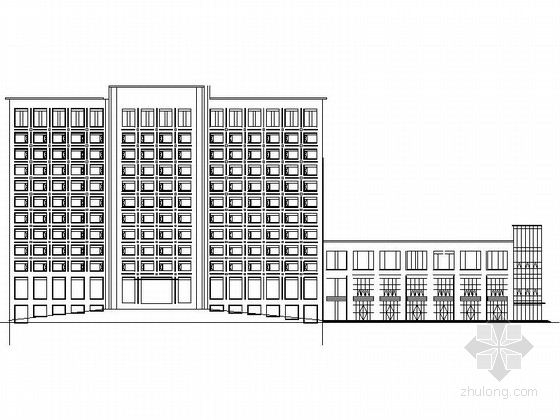 现代高层商务酒店资料下载-[四川]现代风格高层商务酒店建筑设计方案图