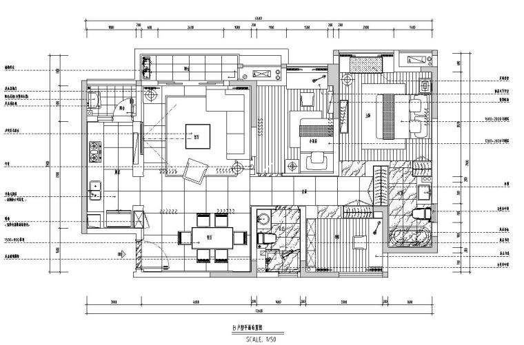 两房改三房效果图资料下载-丽景紫园B户型现代风格效果图-施工图设计