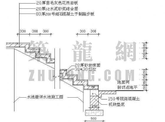 台阶法资料下载-花岗岩台阶做法详图5