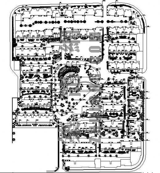 商住小区总图资料下载-小区绿化总图