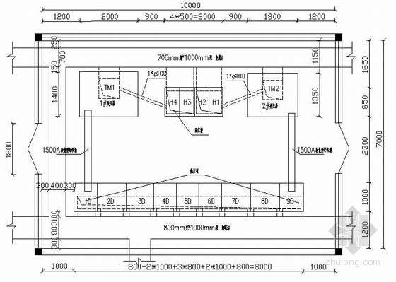 低压输电线设计图纸资料下载-0.4KV低压配电柜电气设计图纸