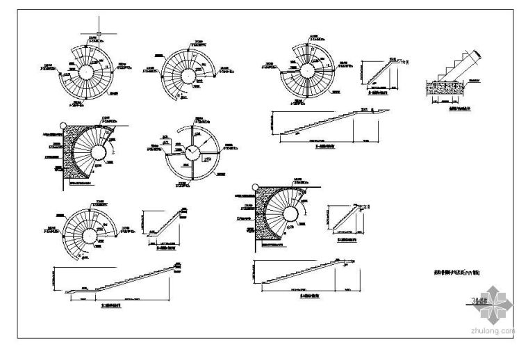 弧形梯结构施工图资料下载-某螺旋钢梯结构详图