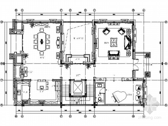 四层法式建筑施工图资料下载-[江苏]法式浪漫风情别墅室内施工图（含效果图）