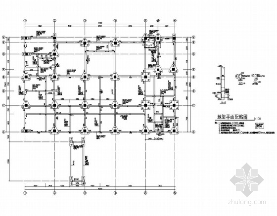 三层三跨框架结构施工图资料下载-[江苏]三层框架结构食堂结构图及PKPM计算书（网架屋面）