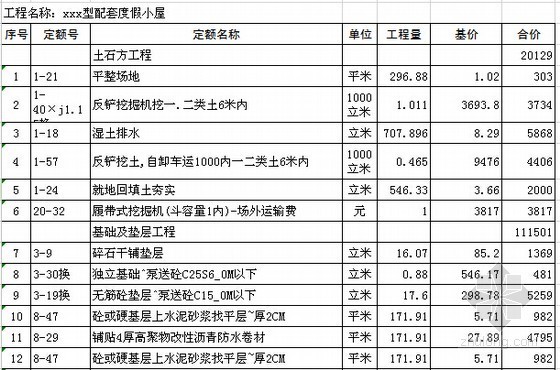 别墅建筑安装工程预算书- 