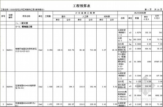 商住楼全套预算资料下载-[重庆]商住楼装饰工程预算书