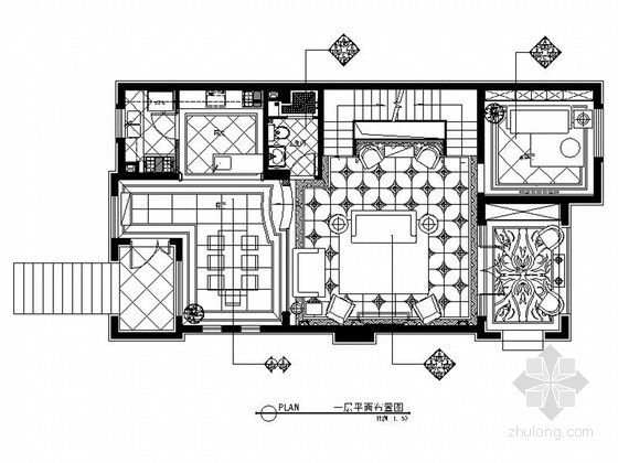 三层别墅欧式装修资料下载-精品豪华欧式风格三层别墅室内装修施工图（含方案效果图）