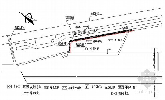 [天津]市政道路及排水工程施工组织设计84页（含雨水泵站）-施工现场平面布置 