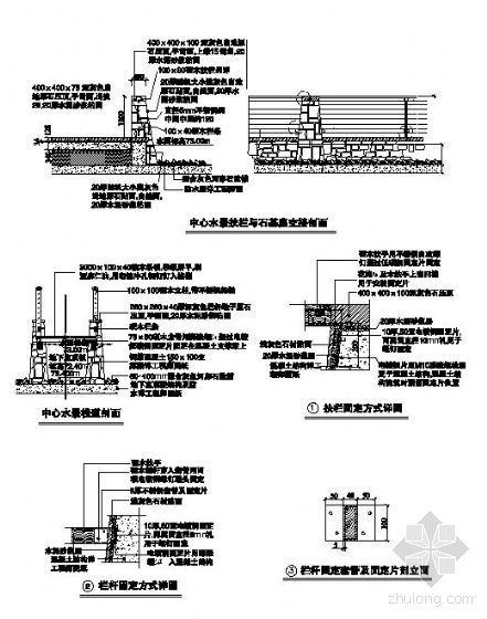 小区水景区栏杆施工图-2