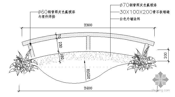 敷桥路灯基础大样图资料下载-某景桥施工大样图