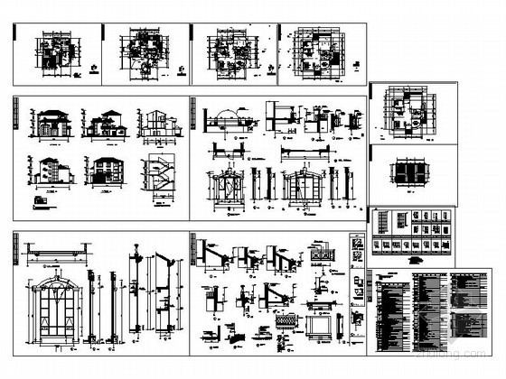 某三层欧式独栋别墅建筑施工图- 