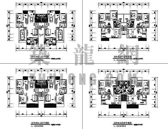 四层商场建筑平面图资料下载-某住宅建筑平面图
