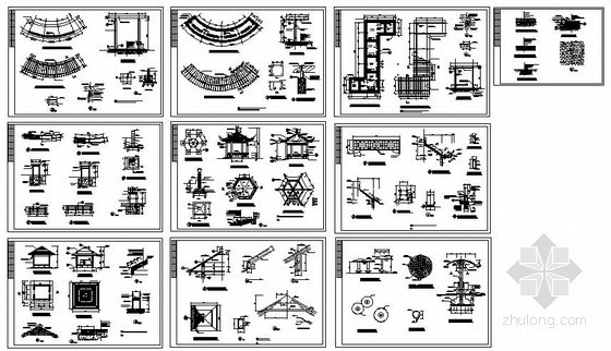 六角亭结构图纸资料下载-某花架及六角亭结构设计图