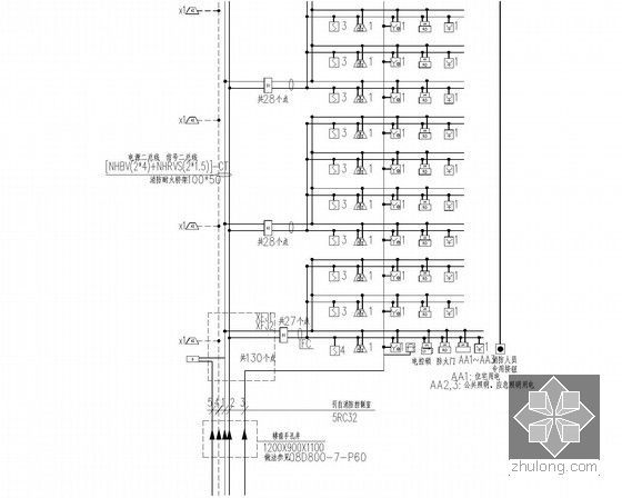 [江苏]高层住宅楼强弱电施工图（2015年最新设计 新照明 新火规）-火灾自动报警系统图