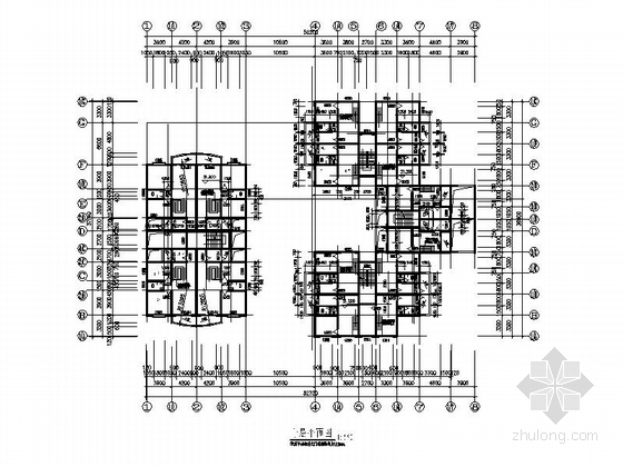 七层框架结构农贸市场建筑设计施工图（含住宅）-七层框架结构农贸市场建筑平面图