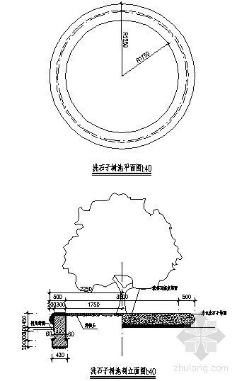 洗石子树池详图-4