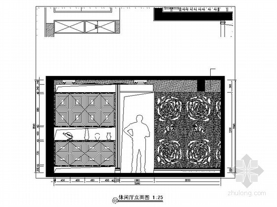 [重庆]某欧式四居室休闲厅立面图