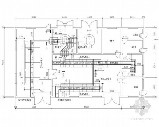 大型厂区变配电工程全套电气施工图纸-变配电所平面布置图 