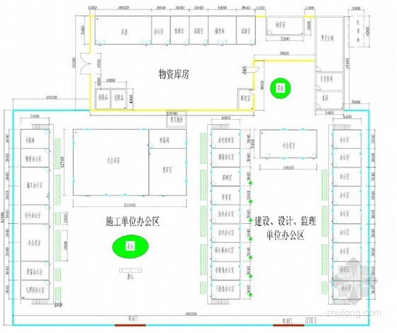 [山东]铁路站房工程施工现场标准化管理手册（104页）-办公区平面布置 