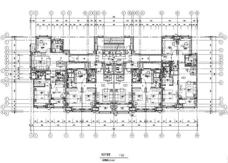 ​[江苏]金域缇香居住区建筑施工图设计-四层平面图