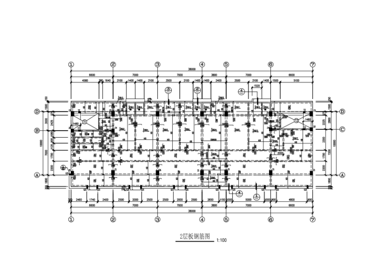8层楼cad图资料下载-四层框架结构办公楼结构施工图（CAD、14张）