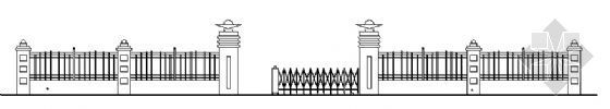 砖砌围墙建筑施工图资料下载-某围墙大门建筑施工图