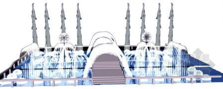 喷泉水帘3d模型下载资料下载-喷泉组合