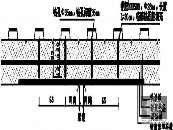 [河北]铁路工程特大桥无砟轨道专项施工组织设计-轨道板的剪切连接位置图