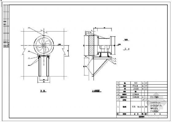 管道风机大样图资料下载-通风机标准大样图
